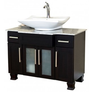  40 Inch Single Sink Vanity-Dark Mahogany - Modern ... 