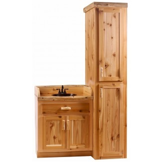  Timberline Log Vanity and Linen Cabinet - The Log. . 