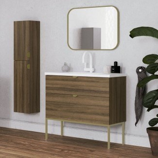 Woodmore Modern - Juego de tocador para baño individual de 40 "