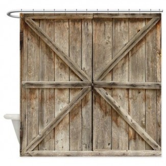  Cortina de ducha Old Wood Doors o Barn Doors [19659047] Cortinas de ducha de puertas de madera viejas o puertas de granero </div>
</p></div>
<div class=