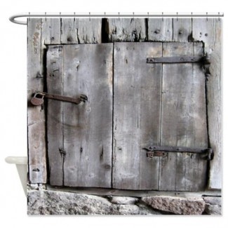  Artículos similares a la cortina de ducha Old Barn Door en Etsy 