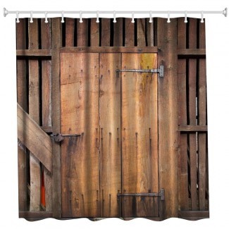 2019 The Barn Doors Poliéster Cortina de baño Baño ...
