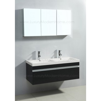  Vanity Sink 46 en baño doble moderno Espresso Black ... 