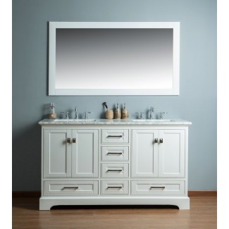 Stian - Juego de tocador de baño con doble lavabo, 60 "