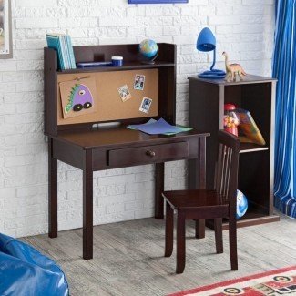  KidKraft Pin Board Desk con Hutch & Chair - Contemporáneo 