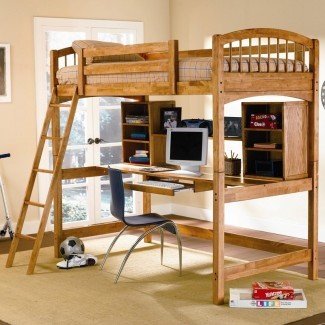  cama alta tamaño loft con escritorio ... 