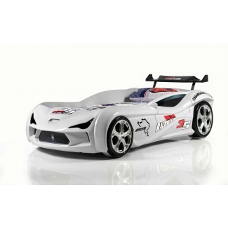  MVN2 Racer - White | Camas de coche de carreras para niños 