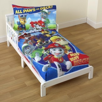  Juego de cama Nickelodeon PAW Patrol para niños pequeños de 4 piezas ... 