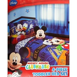  Juego de cama para niños pequeños Mickey Mouse de 4 piezas Disney "Licencia original" 