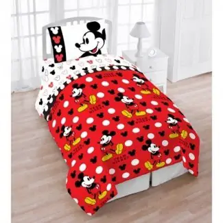  Juego de cama de 4 piezas con personajes de Mickey Mouse de Disney - 