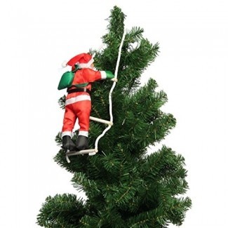  Katoot @ Climbing Santa Claus con adornos de escalera de cuerda Colgante Decoraciones para árboles de Navidad Adornos para fiestas en el hogar Suministros Regalos de Año Nuevo 