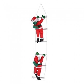  Zerodis 2Pcs Escalada en cuerda Escalera Santa Claus Juguete Árbol de Navidad Interior Al aire libre Colgante Adorno Decoración Navidad Fiesta Puerta Decoración de la pared 