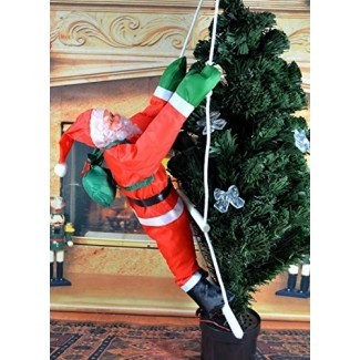  Hivchinge Christmas Climbing Santa Claus Climbing on Ladder Stepping Santa Hanging Indoor Outdoor Christmas Tree Hanging Santa Claus Decoration Christmas Ornament Home Party 