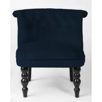  Chantaloupe Silla Club - Elegante silla con detalles en azul marino 