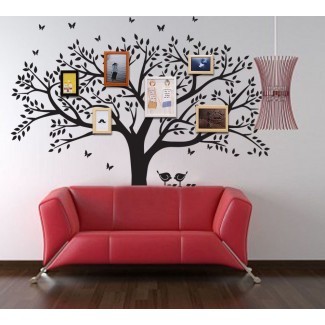  Adhesivo de pared del árbol genealógico Mariposas and Birds Vinilo decorativo ... 