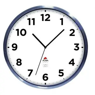 Alba Reloj de pared exterior de 14 pulgadas, marco plateado (HOREXTRA) 