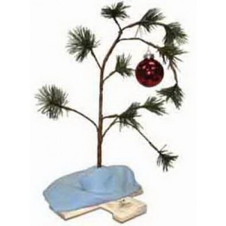  Product Works Árbol de Navidad musical Charlie Brown de 24 pulgadas con decoración navideña de manta de Linus, adorno clásico 