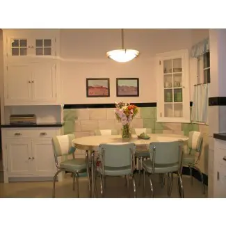  Mesa de cocina retro: sillas, blanco, aspecto vintage, ahorro de espacio 
