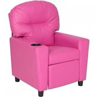  Best Choice Products Silla reclinable para muebles para niños con portavasos - Rosa 