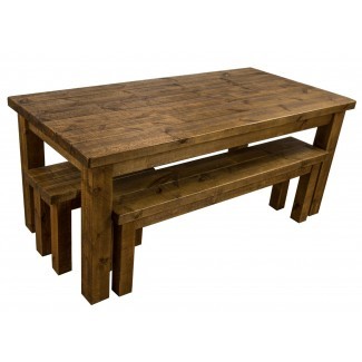  Tortuga Rustic mesa de comedor de madera de granja 6x3 con 2 ... 