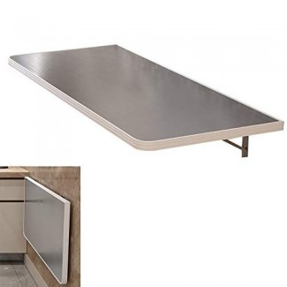  YXX- Mesas desplegables de acero inoxidable montadas en la pared para cocina, escritorio convertible plegable para ahorrar espacio para lavadero, hasta 100 kg 