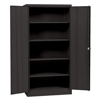  Sandusky Lee RTA7000-09 Gabinete de almacenamiento SnapIt de acero negro, 4 estantes ajustables, 72 "de alto x 36" de ancho x 18 "de profundidad 