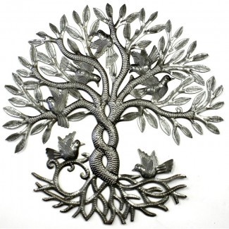  Decoración de pared de metal entrelazada Tree of Life 
