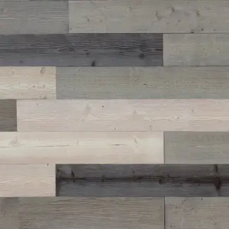  Rasch 5 "x 46.5" Reclamado Revestimiento de paneles de madera contrachapada de madera con ingeniería en gris / beige 