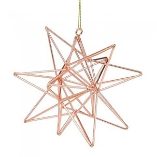  Adorno de Navidad de estrella geométrica de oro rosa de Northlight 