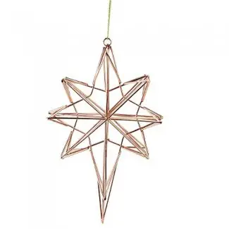  Northlight 6.75 "Adorno de Navidad de estrella de 8 puntos con alambre geométrico de oro rosa 