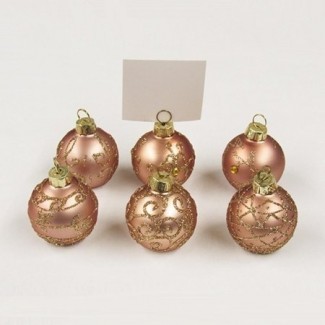  Paquete de 12 adornos navideños con forma de bola de cristal de oro rosa 