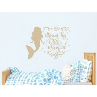  Dream Big Little Mermaid Quote Nursery Wall Decal 