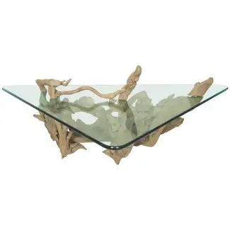  Mesa de centro de vidrio de madera flotante Unique para la venta en 1stdibs 