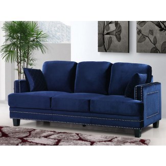  Sofá azul de gamuza Mejor blog de sofás de terciopelo azul Roger Chris 