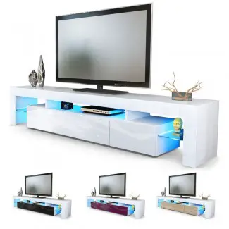  Mueble TV Tablero de la unidad Lowboard Cabinet Lima V2 White - 