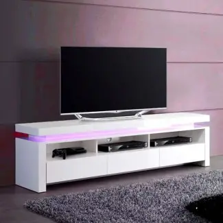  Unidad de TV LED Evoque en blanco alto brillo con 3 