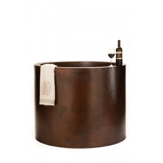 Bañera de cobre de estilo japonés martillado a mano de 45 "x 45" 