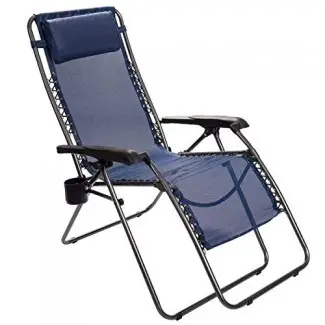  Timber Ridge Zero Gravity Lounge Chair Reclinable de gran tamaño para patio de playa al aire libre Soporte de piscina 300lbs 