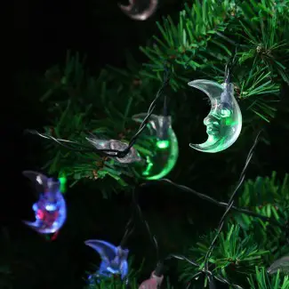  Energía solar LED Moon Fairy String Lights Árbol de Navidad ... 