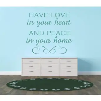  Tenga amor en su corazón y paz en su hogar, sala de estar, dormitorio, etiqueta de la pared 
