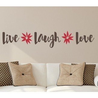  Calcomanía de pared Live Laugh Love Flowers 
