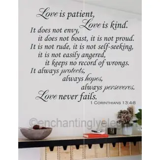  El amor es patente El amor es amable Calcomanía de pared 
