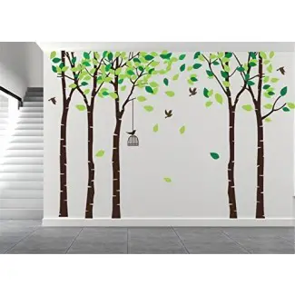 AmazingWall 180X264cm / 70.9x103.9 Dibujos animados Etiqueta de la pared del árbol grande Sala de estar Dormitorio Habitación de los niños Decoración de la guardería Decoraciones para el hogar extraíble 1PCS / Set 