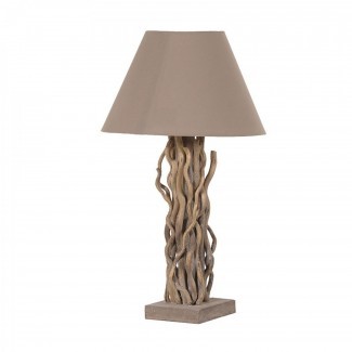  Lámparas de mesa: lámpara de madera flotante con pantalla 