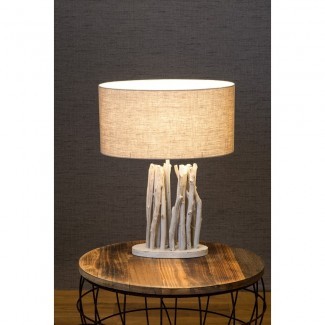  Lámpara de mesa de madera flotante ovalada | Coastal Table Light 