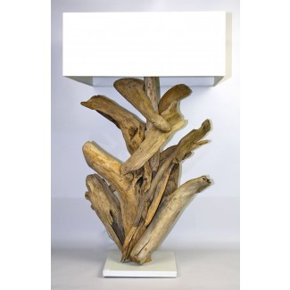  Lámpara de mesa EGEE Driftwood - Square Natural Cotton Ecru ... 
