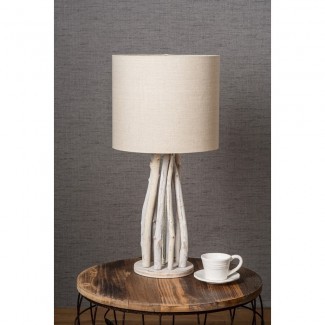  Lámpara de mesa de madera flotante redonda | Lámpara de mesa de madera 