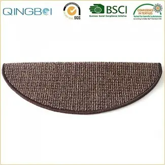  Qingbei Rina peldaños de escalera de alfombra de Bullnose resistente rojo impresionante con tiras adhesivas | Agarre antideslizante, suave y pegajoso | Juego de alfombras de 13 peldaños | Tapetes (9.5 "x 26") ¡