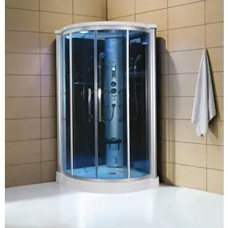  Unidad de cabina de ducha de vapor con puerta corrediza Color del vidrio: azul 