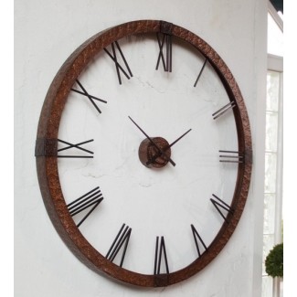  Reloj de pared de gran tamaño de metal rústico Amarion de 60 "| Zin Home 